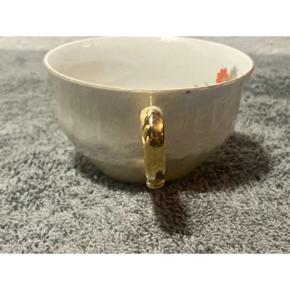 Iridescent Lusterware Tea Cup &‎ Saucer Made In Germany U.S. Zone Teacup